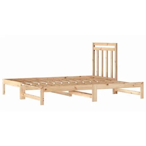 rozkładane naturalne sosnowe łóżko z zagłówkiem Mindy