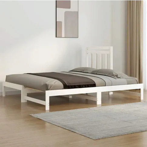 aranżacja z rozkładanym białym sosnowym łóżkiem Mindy