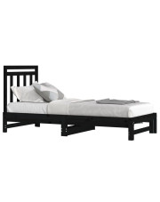Czarne łóżko rozsuwane z drewna 2x(90x200) cm - Mindy w sklepie Edinos.pl