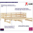 Drewniane łóżko rozsuwane w kolorze naturalnym 2x(80x200) Darma 3X