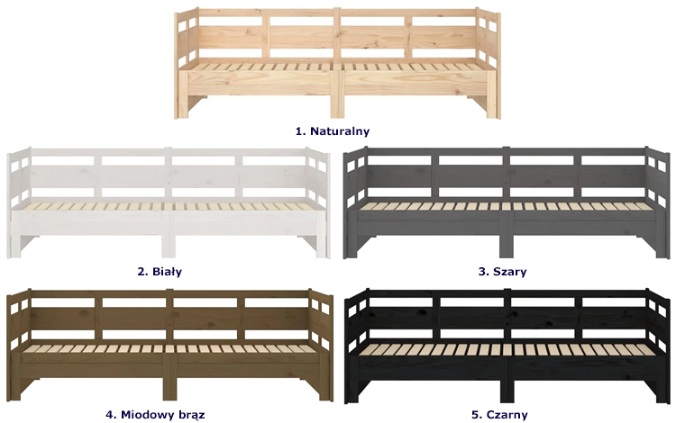 kolory sosnowego łóżka Givefi 3X