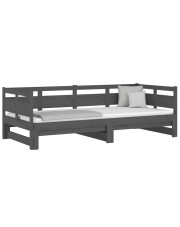 Drewniane szare łóżko rozsuwane 2x(80x200) cm - Darma 3X w sklepie Edinos.pl