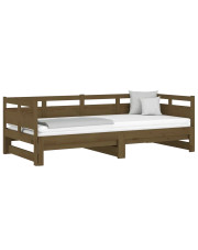 Sosnowe łóżko rozsuwane miodowy brąz 2x(80x200) cm - Darma 3X w sklepie Edinos.pl