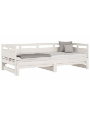 Białe sosnowe łóżko rozsuwane 2x(90x200) cm - Darma 4X w sklepie Edinos.pl