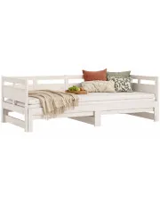 Białe sosnowe łóżko rozsuwane 2x(90x200) cm - Givefi 4X w sklepie Edinos.pl