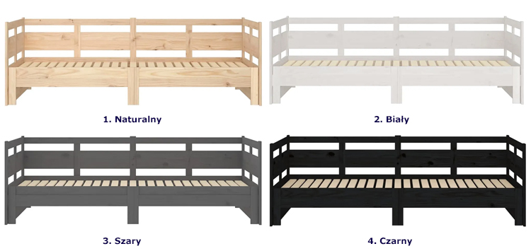 kolory drewnianego łóżka Darma 4X