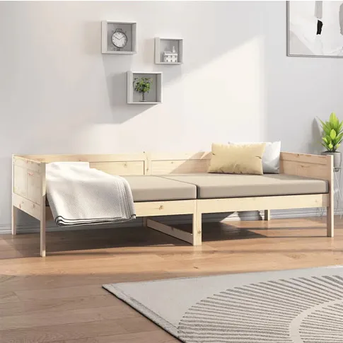 aranżacja z naturalnym drewnianym łóżkiem dziennym Barry