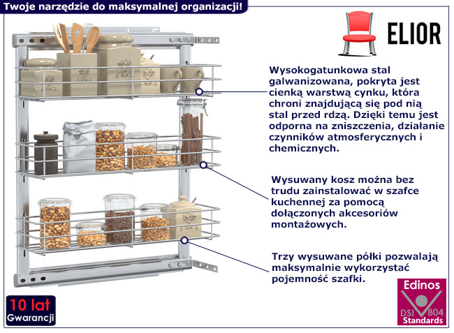 3-poziomowy kosz typu cargo Noria