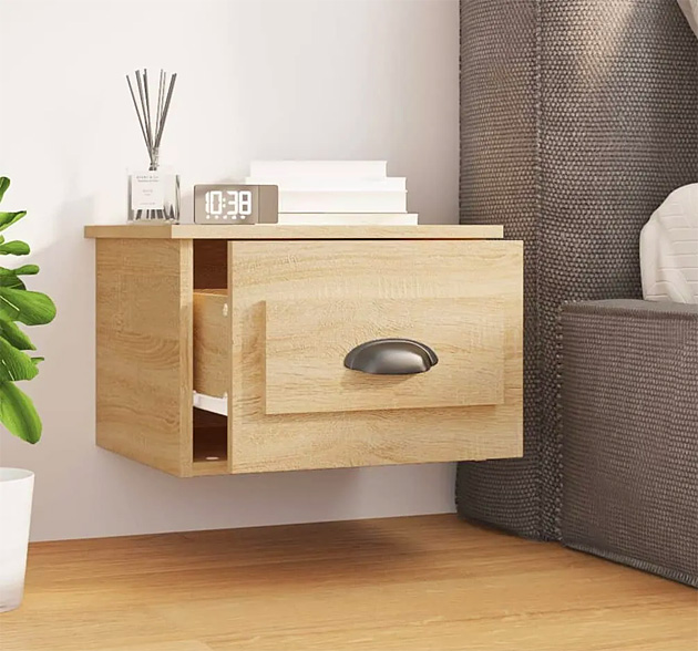 wnętrze z szafką nocnymi Tavira dąb sonoma