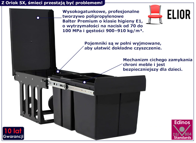 Kosz na śmieci cargo Oriok 5X