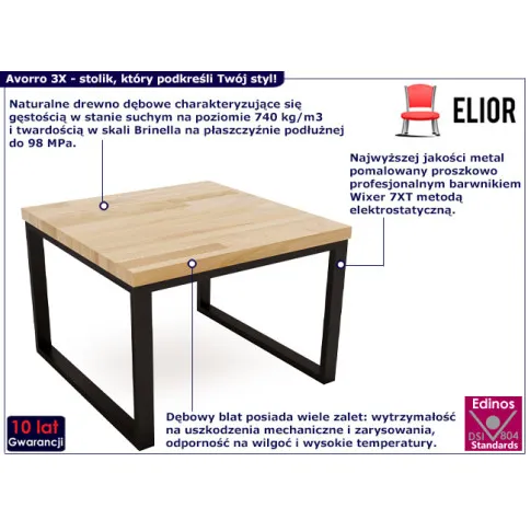 Stolik z czarnym metalowym stelażem1 Avorro 3X