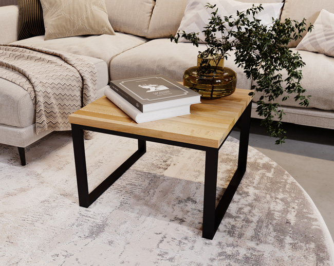 Wizualizacja stolika z czarnym stelażem Delto 3X