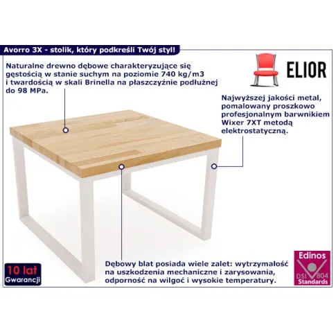 Stolik z białym metalowym stelażem1 Avorro 3X