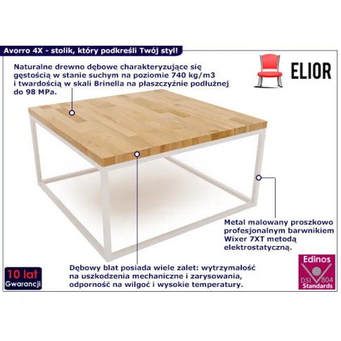 Stolik z białym metalowym stelażem1 Avorro 4X