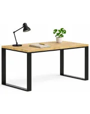 Drewniane loftowe biurko z metalowym stelażem 150x80 - Joxi w sklepie Edinos.pl