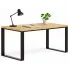 Drewniane loftowe biurko z metalowym stelażem 150x80 Joxi