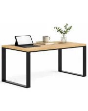 Dębowe duże biurko na metalowych nogach 160x70 - Joxi w sklepie Edinos.pl