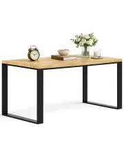 Dębowe długie industrialne biurko komputerowe 170x70 - Joxi w sklepie Edinos.pl