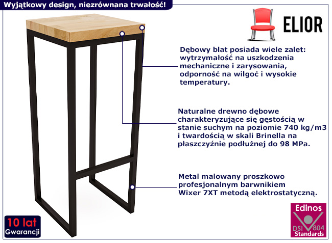 Nowoczesny hoker z dębowym blatem Salto 7X