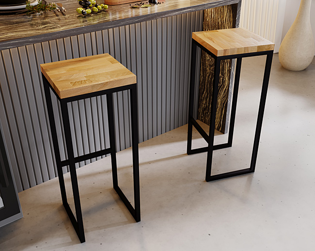 Wizualizacja hokerów w stylu loft Salto 7X