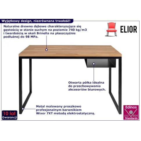 Drewniane biurko loft Avorro 8X