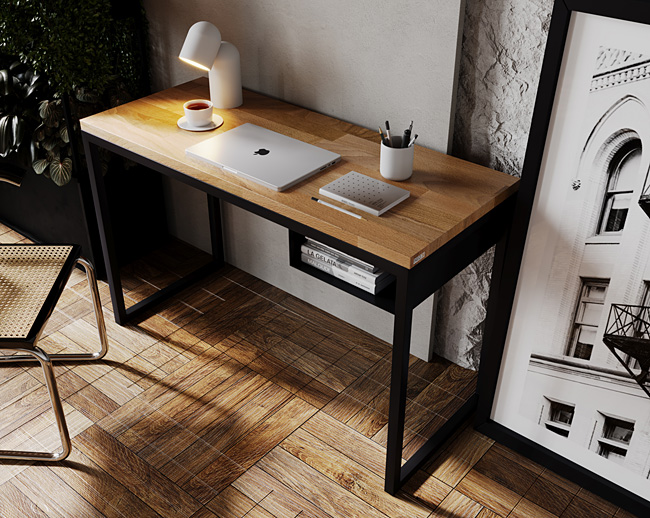 Wizualizacja industrialnego biurka Delto 8X