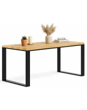 Dębowy stół w stylu industrialnym 150x80 - Venuso w sklepie Edinos.pl