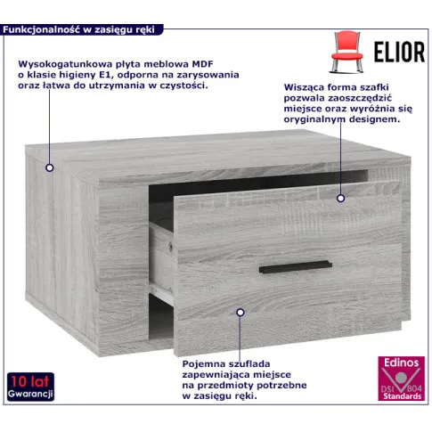 Nowoczesna szafka Efos szary dąb sonoma