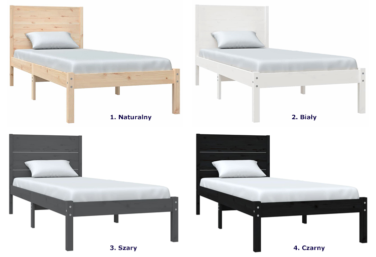 kolory sosnowego łóżka Sangriv 3X