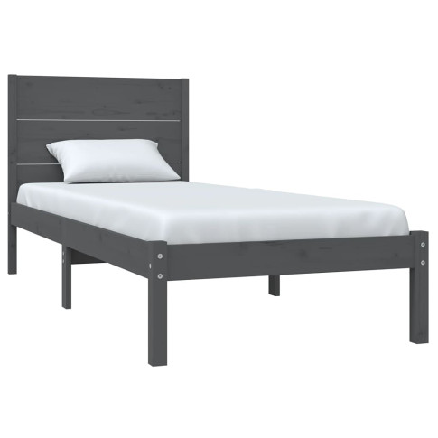 Szare drewniane łóżko 90x200 Gunar 3X