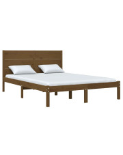 Drewniane łóżko w kolorze miodowy brąz 120x200 - Gunar 4X w sklepie Edinos.pl