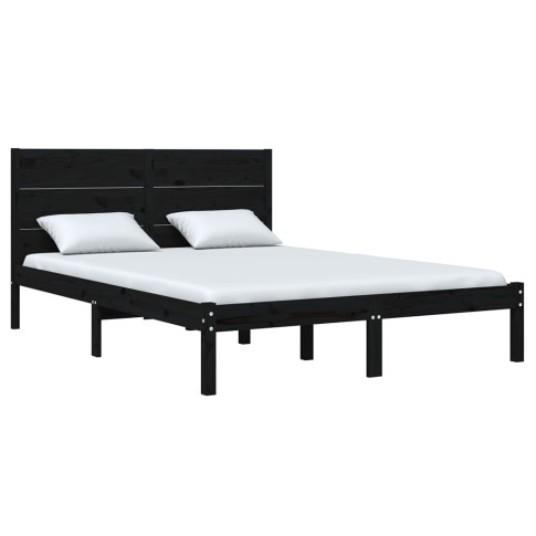 Czarne drewniane łóżko 120x200 Gunar 4X