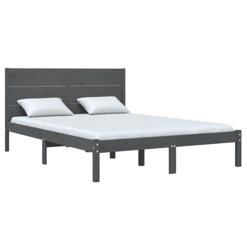 Szare drewniane łóżko 140x200 Gunar 5X