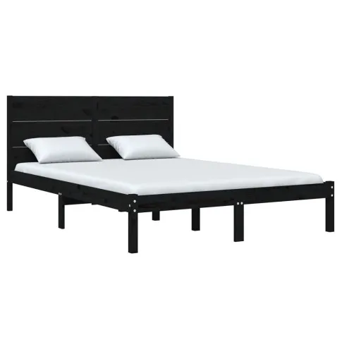 Czarne drewniane łóżko 140x200 Gunar 5X