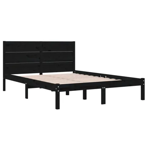 Czarne sosnowe łóżko Gunar 5X