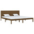 Brązowe drewniane łóżko 200x200 Gunar 6X
