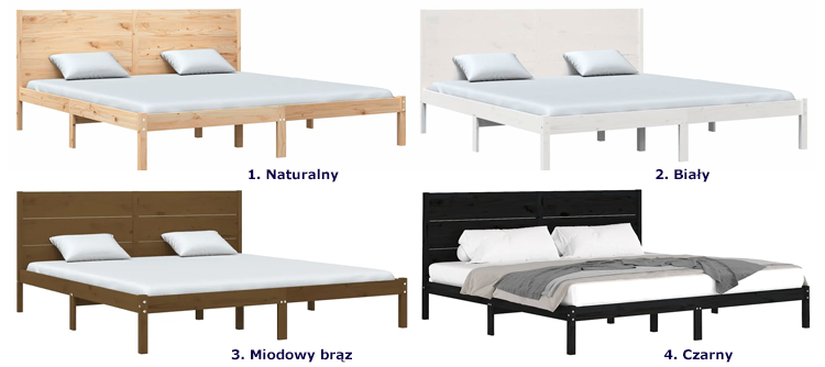 kolory drewnianego łóżka Sangriv 6X