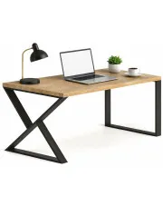 Drewniane biurko na stalowych nogach 170x80 - Xago w sklepie Edinos.pl