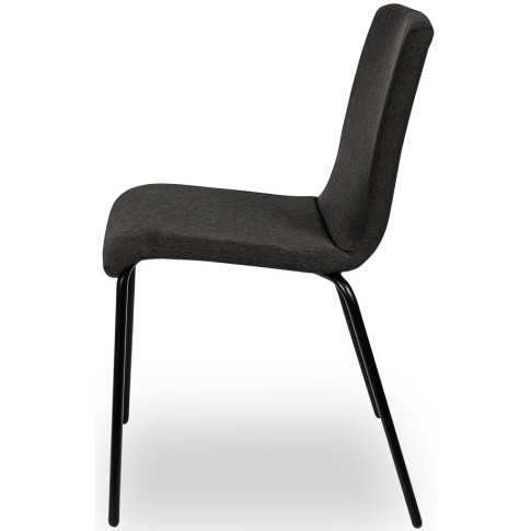 Czarne metalowe krzesło konferencyjne tapicerowane Edia