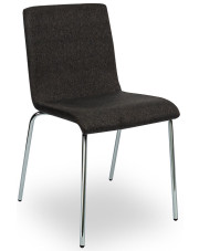Chromowane krzesło sztaplowane tapicerowane - Edia w sklepie Edinos.pl