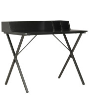 Czarne minimalistyczne biurko z przegródkami - Cornii w sklepie Edinos.pl