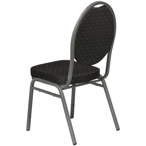 Czarne metalowe krzesło sztaplowane Pogos 3X