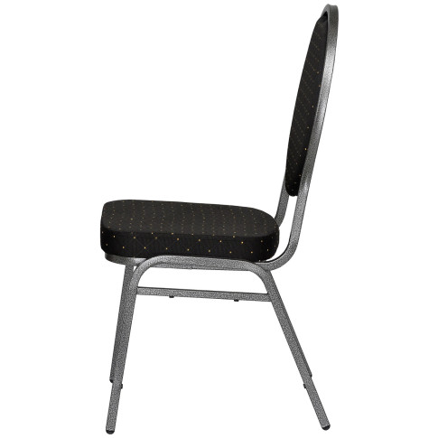 Czarne krzesło bankietowe metalowe tapicerowane Pogos 3X