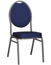 Niebieskie tapicerowane krzesło bankietowe - Pogos 3X