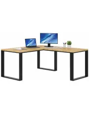 Industrialne narożne biurko biurowe 160x70 + 70x90 - Natna w sklepie Edinos.pl