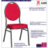 Infografika czerwonego tapicerowanego krzesła bankietowego Pogos 3X