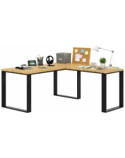 Dębowe loftowe biurko z dostawką 170x80 + 70x90 - Natna w sklepie Edinos.pl