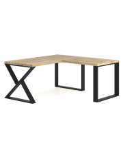 Drewniane narożne biurko loft 170 x 70 + 70 x 90 - Alix w sklepie Edinos.pl