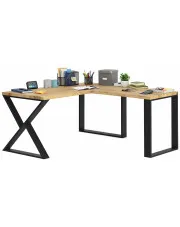 Dębowe loftowe biurko z dostawką 170x80 + 70x90 - Uvox w sklepie Edinos.pl