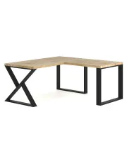 Dębowe loftowe biurko z dostawką 170x80 + 70x90 - Alix w sklepie Edinos.pl